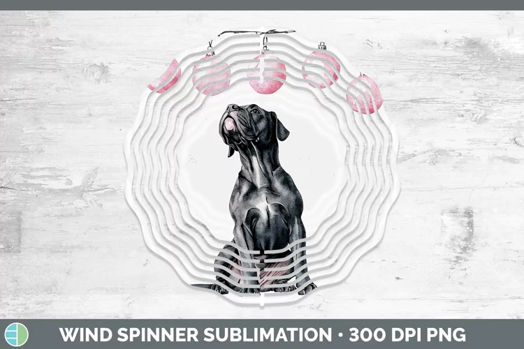 Pink Christmas Cane Corso Wind Spinner Sublimation Spinner D