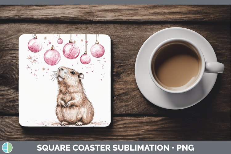GorgeousPink Christmas Square Coaster design.