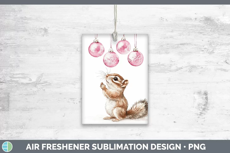 Pink Christmas Chipmunk Air Freshener Sublimation Car Freshe