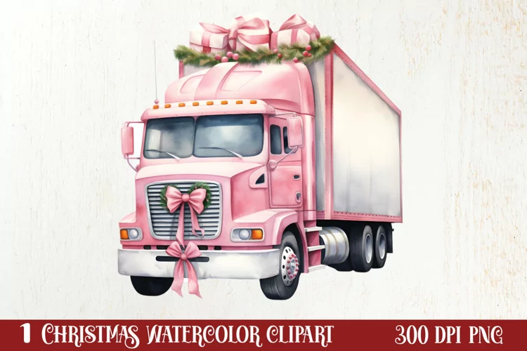 Pink Christmas Car clipart Sublimation, Christmas clipart