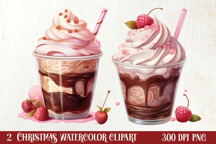 Pink Christmas Coffee Sublimation Clipart, Christmas PNG