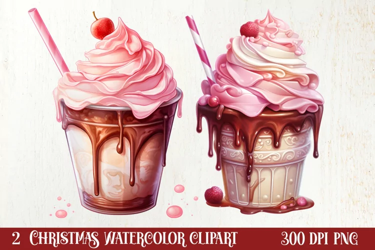 Pink Christmas Coffee Sublimation Clipart, Christmas PNG