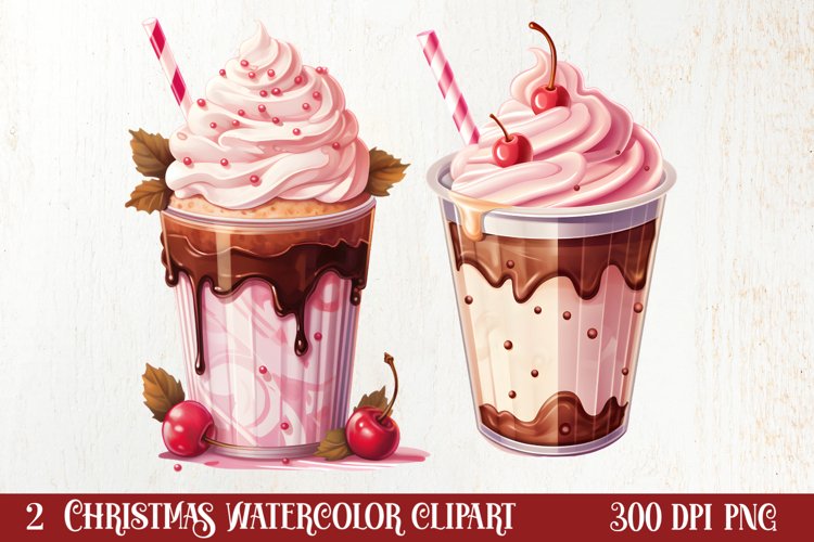 Pink Christmas Coffee Sublimation Clipart, Christmas PNG