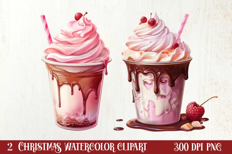 Pink Christmas Coffee Sublimation Clipart, Christmas PNG