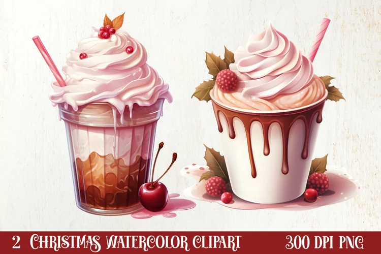 Pink Christmas Coffee Sublimation Clipart, Christmas PNG