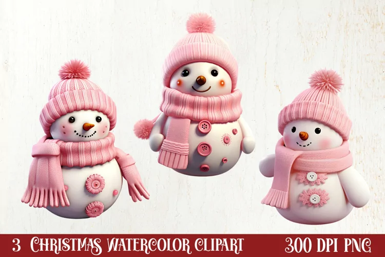 Pink Christmas Crochet Clipart, Christmas PNG