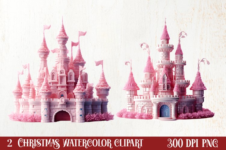 Pink Christmas Crochet Clipart, Christmas PNG example image 1