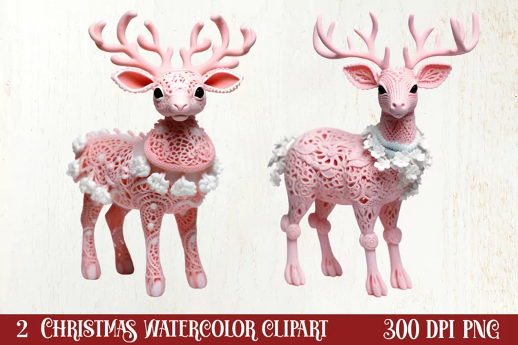 Pink Christmas Crochet Clipart, Christmas PNG