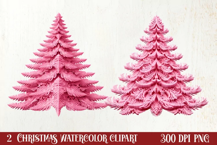 Pink Christmas Crochet Clipart, Christmas PNG