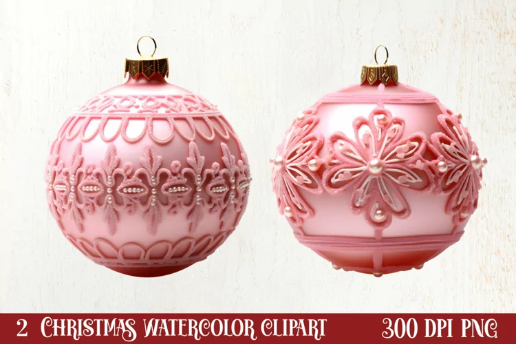 Pink Christmas Crochet Clipart, Christmas PNG