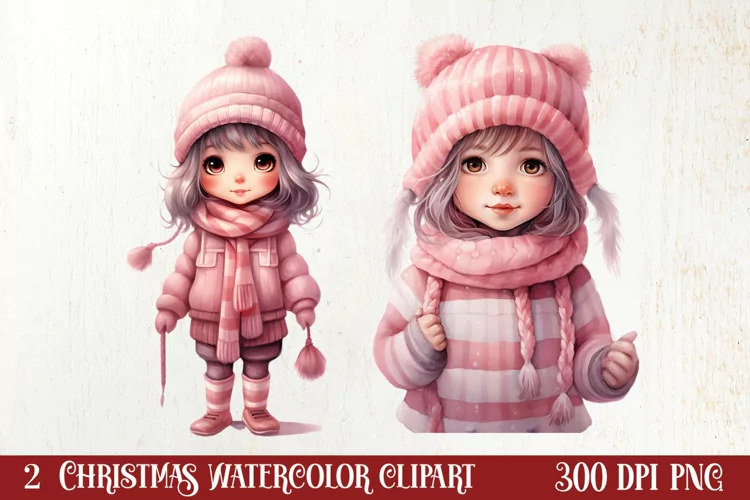 Pink Christmas Crochet Clipart, Christmas PNG