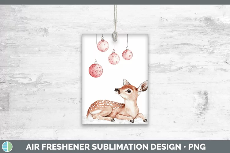 Pink Christmas Deer Air Freshener Sublimation Car Freshener