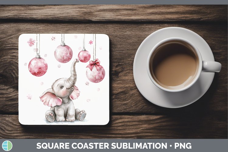 GorgeousPink Christmas Square Coaster design.