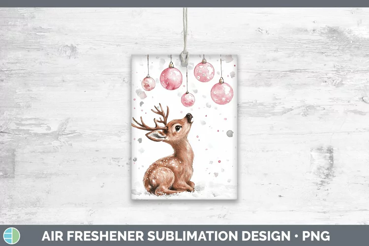 Pink Christmas Elk Air Freshener Sublimation Car Freshener D