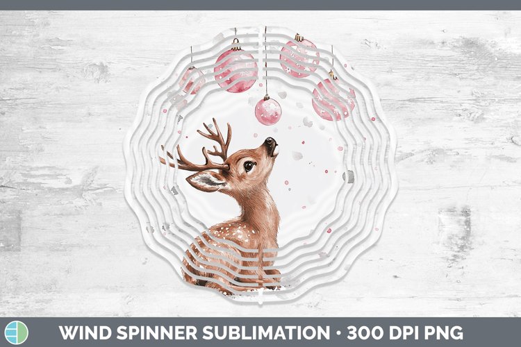 Pink Christmas Elk Wind Spinner Sublimation Spinner Designs
