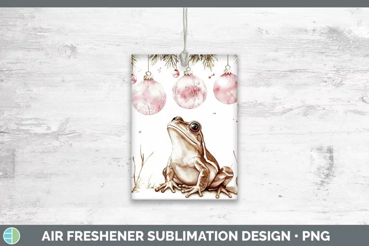 Pink Christmas Farm Bullfrog Air Freshener Sublimation Car F
