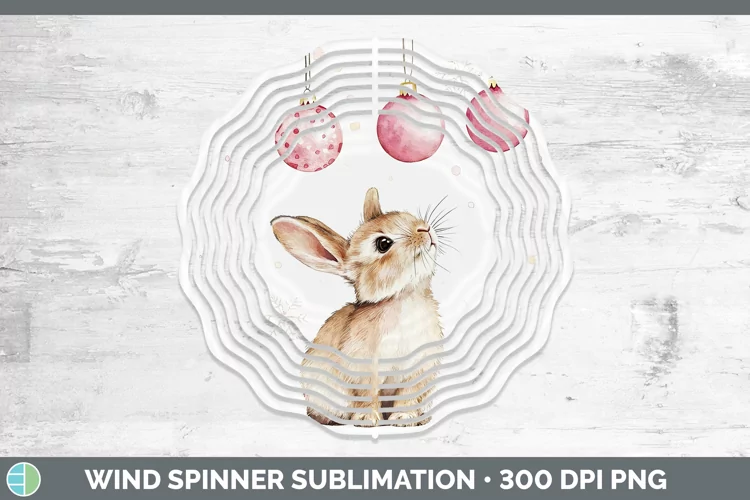 Pink Christmas Farm Bunny Wind Spinner Sublimation Spinner D