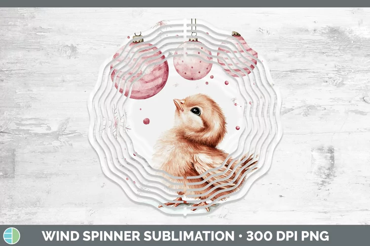 Pink Christmas Farm Chicken Wind Spinner Sublimation Spinner
