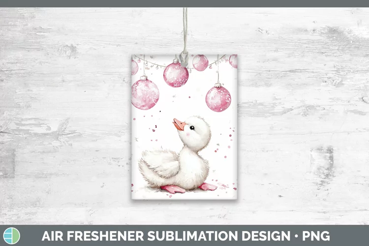 Pink Christmas Farm Goose Air Freshener Sublimation Car Fres