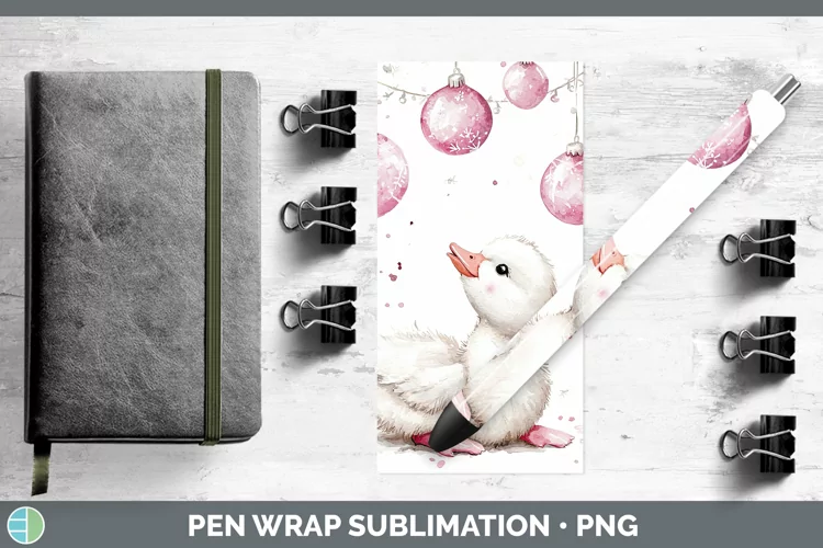 Pink Christmas Farm Goose Pen Wrap Sublimation Pen Designs