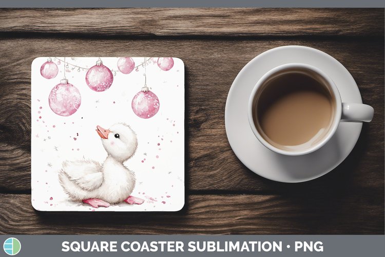 GorgeousPink Christmas Farm Square Coaster design.