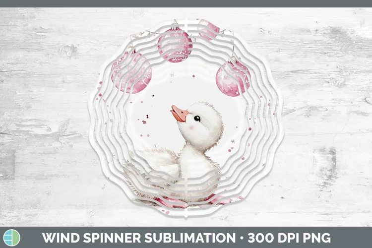 Pink Christmas Farm Goose Wind Spinner Sublimation Spinner D