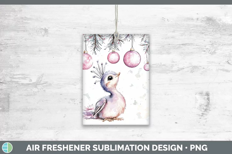 Pink Christmas Farm Peacock Air Freshener Sublimation Car Fr