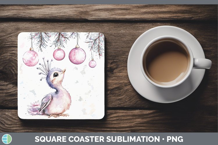 GorgeousPink Christmas Farm Square Coaster design.