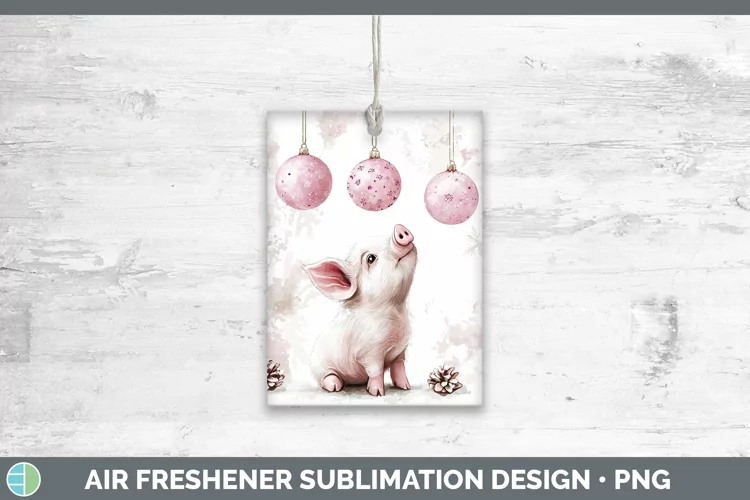 Pink Christmas Farm Pig Air Freshener Sublimation Car Freshe