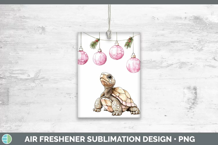 Pink Christmas Farm Tortoise Air Freshener Sublimation Car F