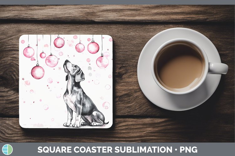 GorgeousPink Christmas Square Coaster design.
