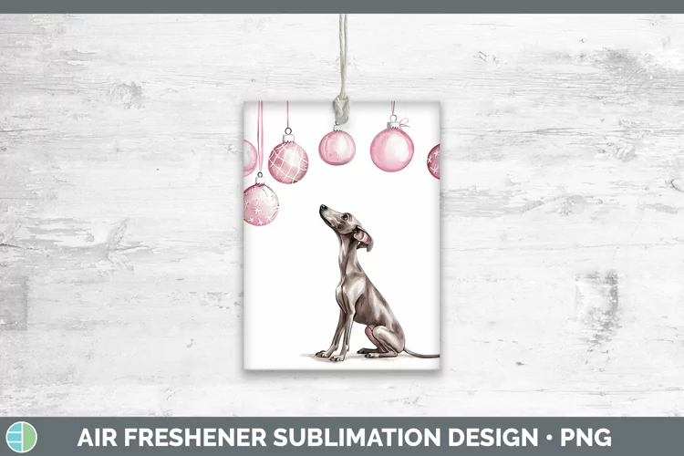 Pink Christmas Greyhound Air Freshener Sublimation Car Fresh