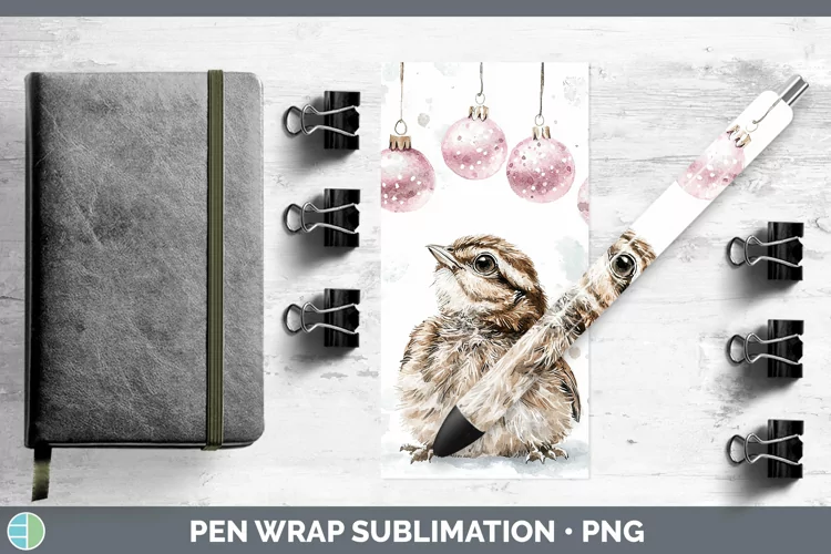 Pink Christmas Grouse Pen Wrap Sublimation Pen Designs