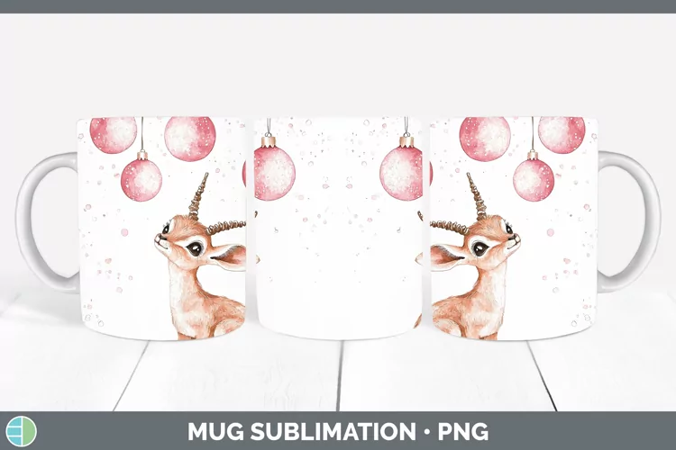 Pink Christmas Impala Mug Wrap Sublimation Coffee Cup Design