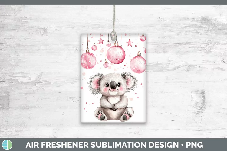 Pink Christmas Koala Air Freshener Sublimation Car Freshener