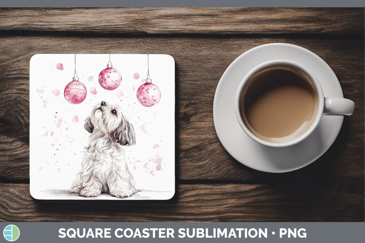 GorgeousPink Christmas Square Coaster design.