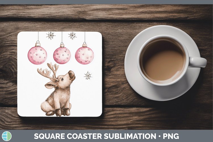 GorgeousPink Christmas Square Coaster design.