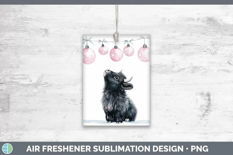 Pink Christmas Musk Ox Air Freshener Sublimation Car Freshen