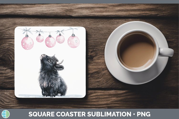 GorgeousPink Christmas Square Coaster design.