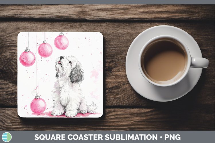 GorgeousPink Christmas Square Coaster design.