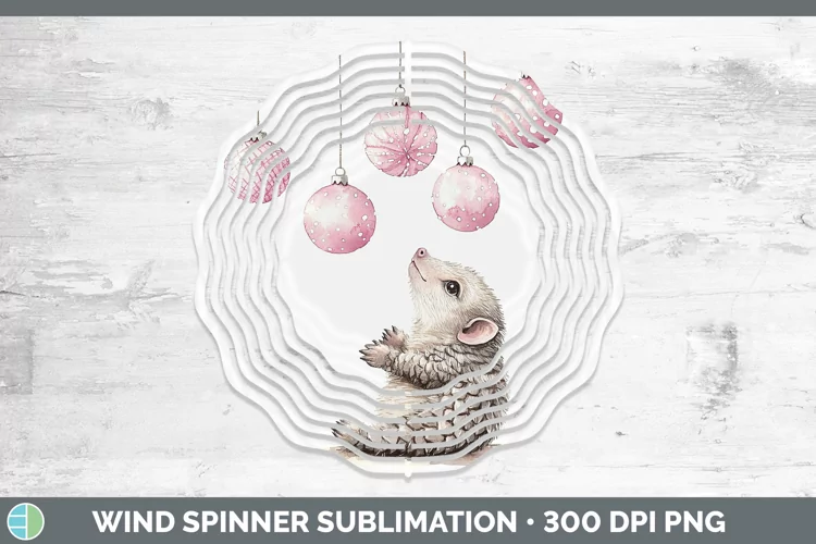 Pink Christmas Pangolin Wind Spinner Sublimation Spinner Des