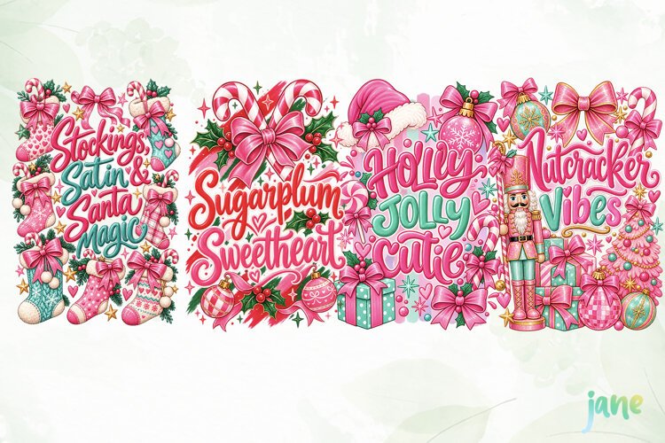 Pink Christmas PNG example image 1