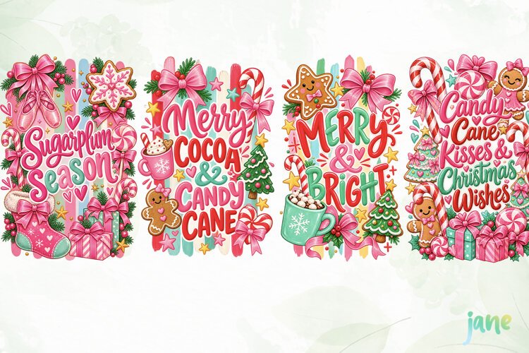 Pink Christmas PNG example image 1