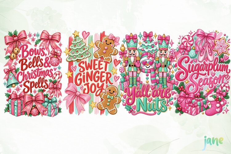 Pink Christmas PNG example image 1