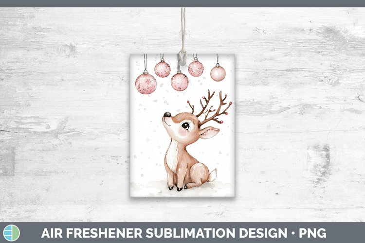 Pink Christmas Reindeer Air Freshener Sublimation Car Freshe