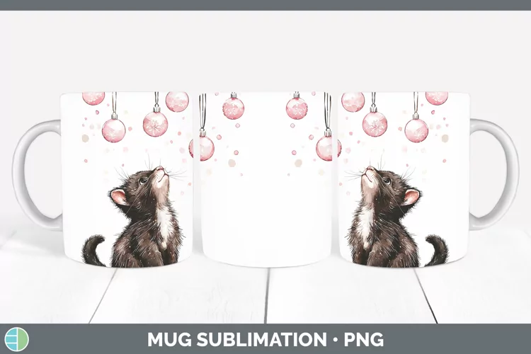 Pink Christmas Tasmanian Devil Mug Wrap Sublimation Coffee C