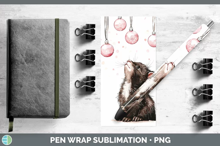 Pink Christmas Tasmanian Devil Pen Wrap Sublimation Pen Desi