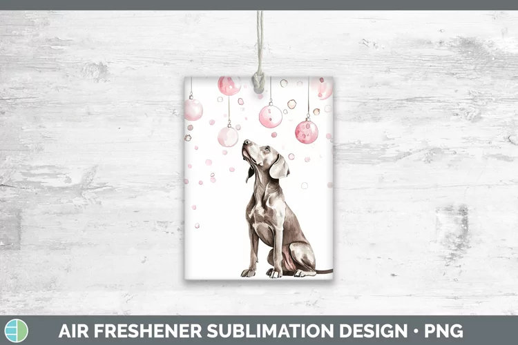 Pink Christmas Weimaraner Air Freshener Sublimation Car Fres