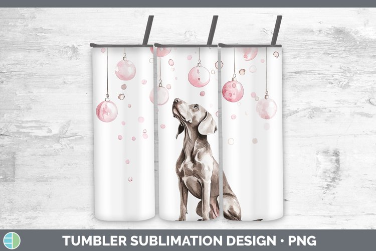 Pink Christmas Weimaraner Tumbler Sublimation 20 oz Skinny T