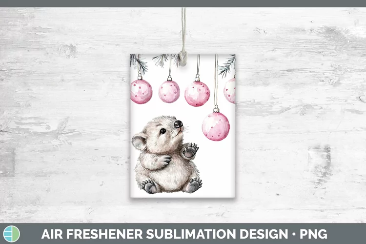 Pink Christmas Wombat Air Freshener Sublimation Car Freshene